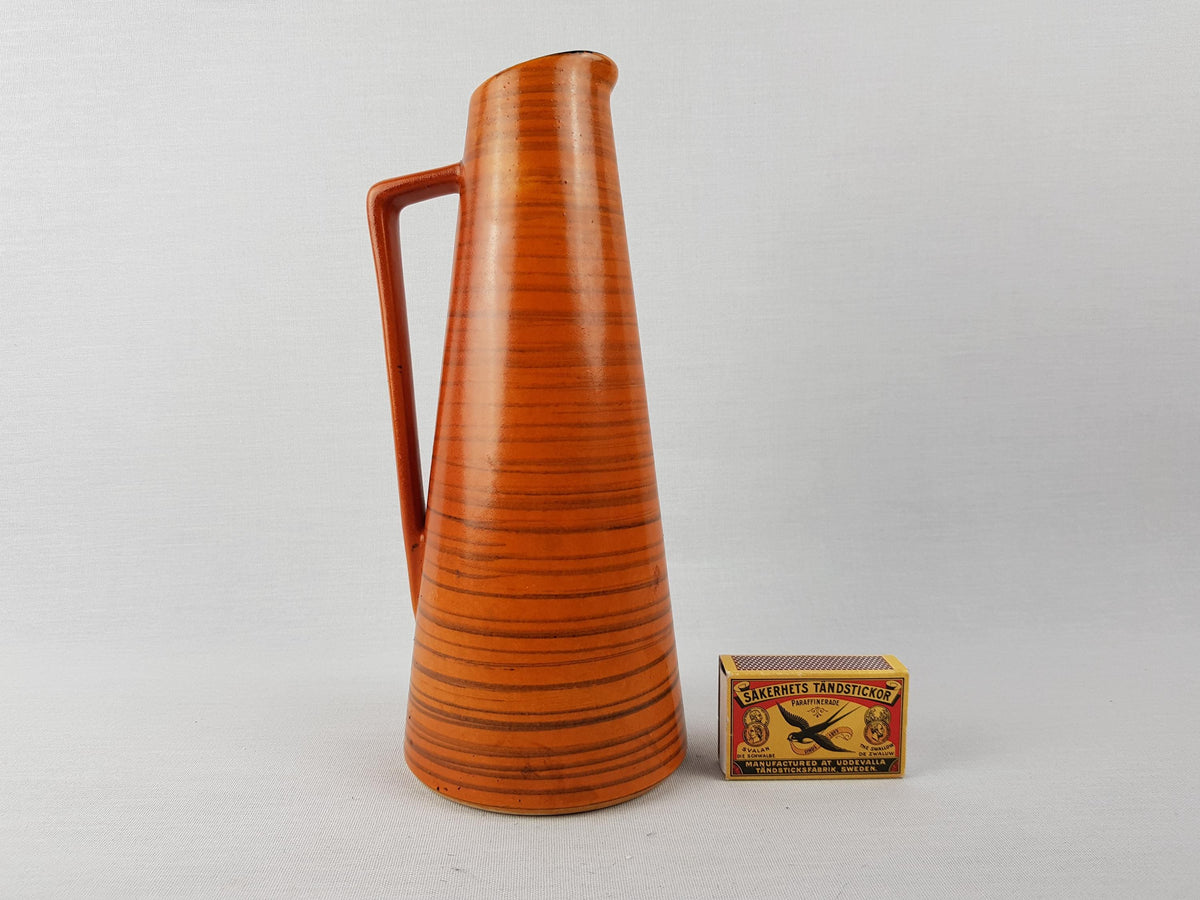 Vintage GERZ Ceramic Vase Terracotta Orange Handled model 2003-22 West German Pottery 1960s