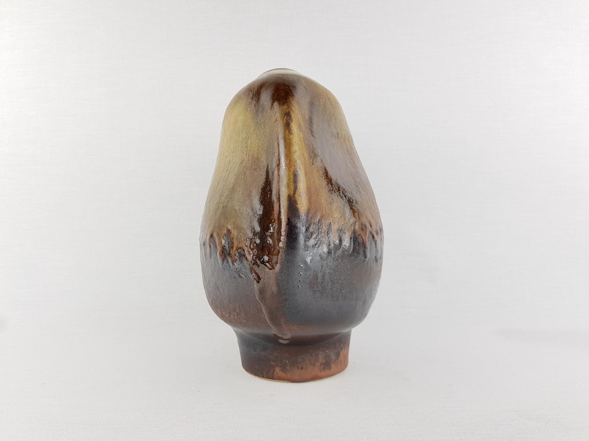 Vintage Brown STEULER KERAMIK Brown Vase 914 by Heiner Balzar Objekte Series 1980s