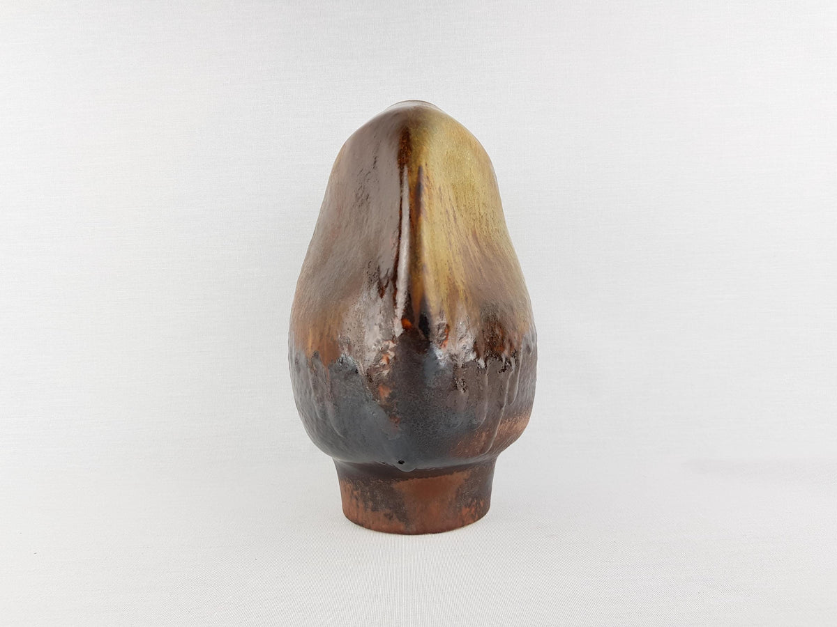 Vintage Brown STEULER KERAMIK Brown Vase 914 by Heiner Balzar Objekte Series 1980s