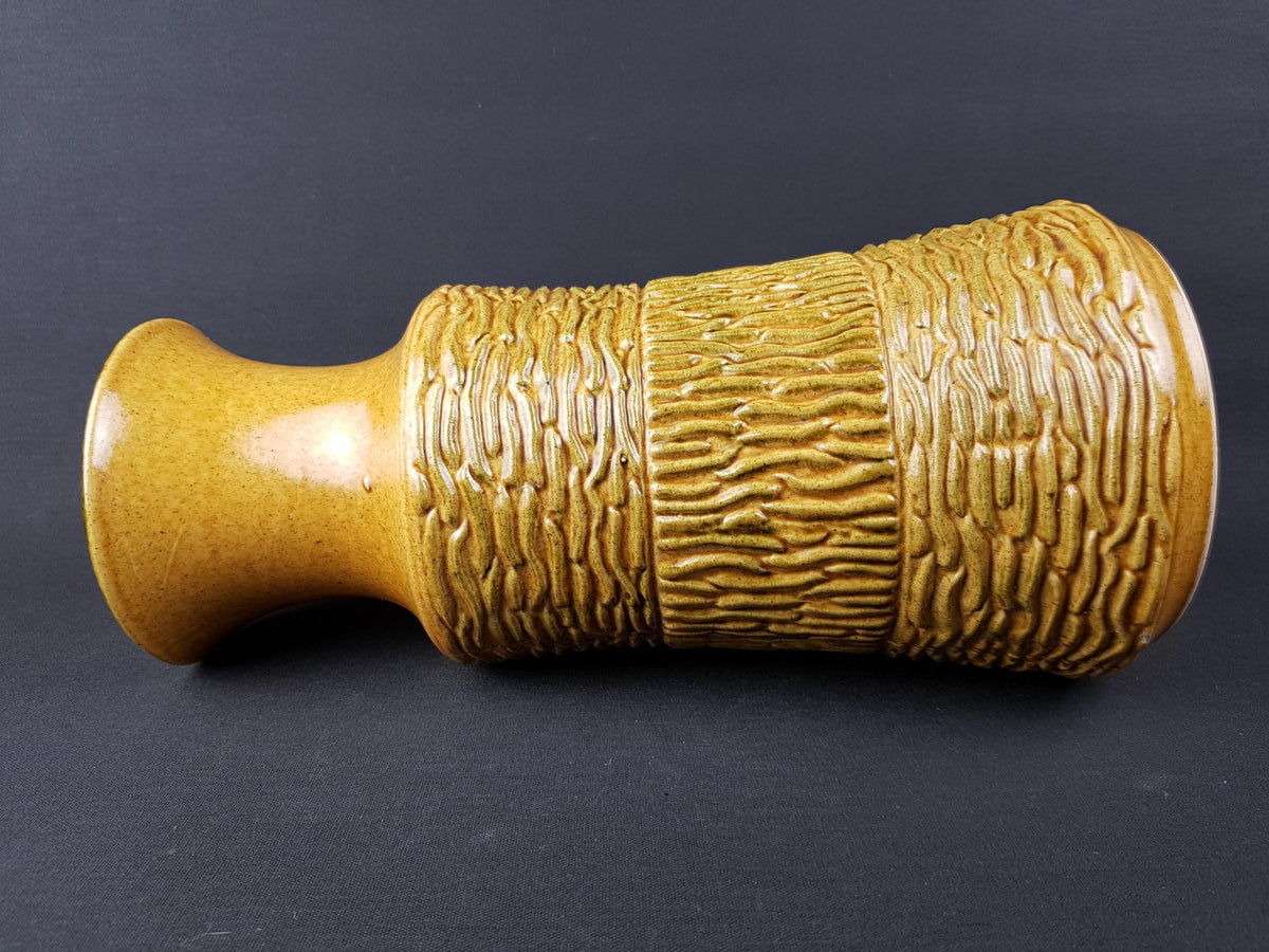 Vintage UBELACKER (Ü-Keramik) Ocher Yellow Vase 1448-30 West German Pottery 1960s 1970s