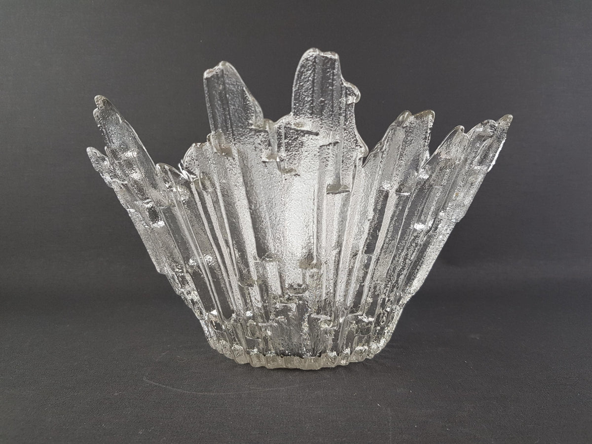 Vintage HUMPPILA REVONTULET (Northern Lights) Blown Glass Ice Bowl by Tauno Wirkkala 1960s