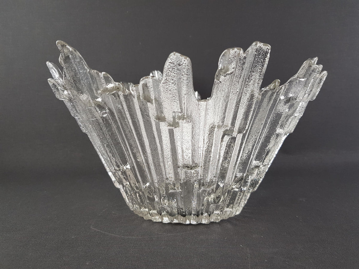 Vintage HUMPPILA REVONTULET (Northern Lights) Blown Glass Ice Bowl by Tauno Wirkkala 1960s