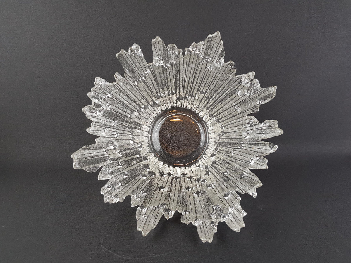 Vintage HUMPPILA REVONTULET (Northern Lights) Blown Glass Ice Bowl by Tauno Wirkkala 1960s