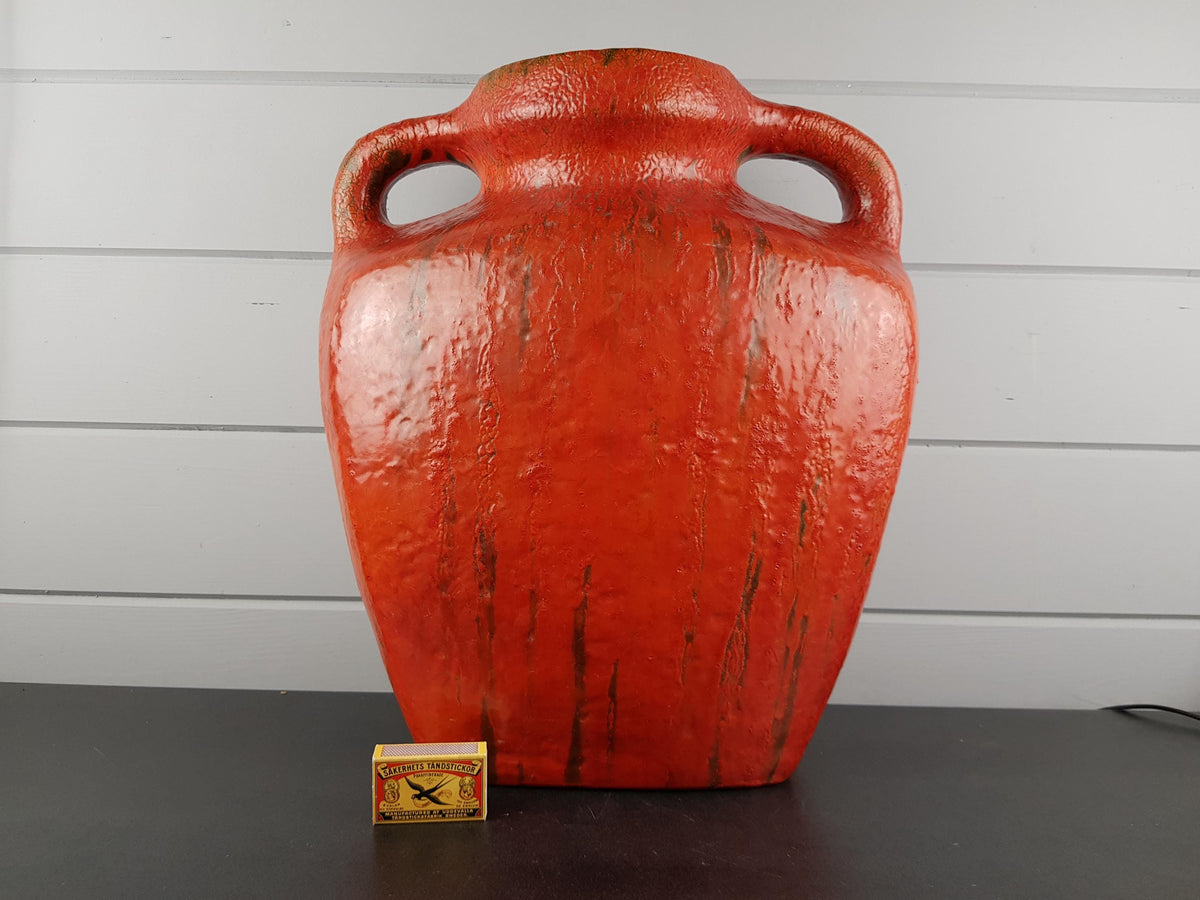 Vintage RUSCHA KERAMIK Floor Vase with VULKANO decor by Kurt Tschorner 67 West German Pottery 1960s
