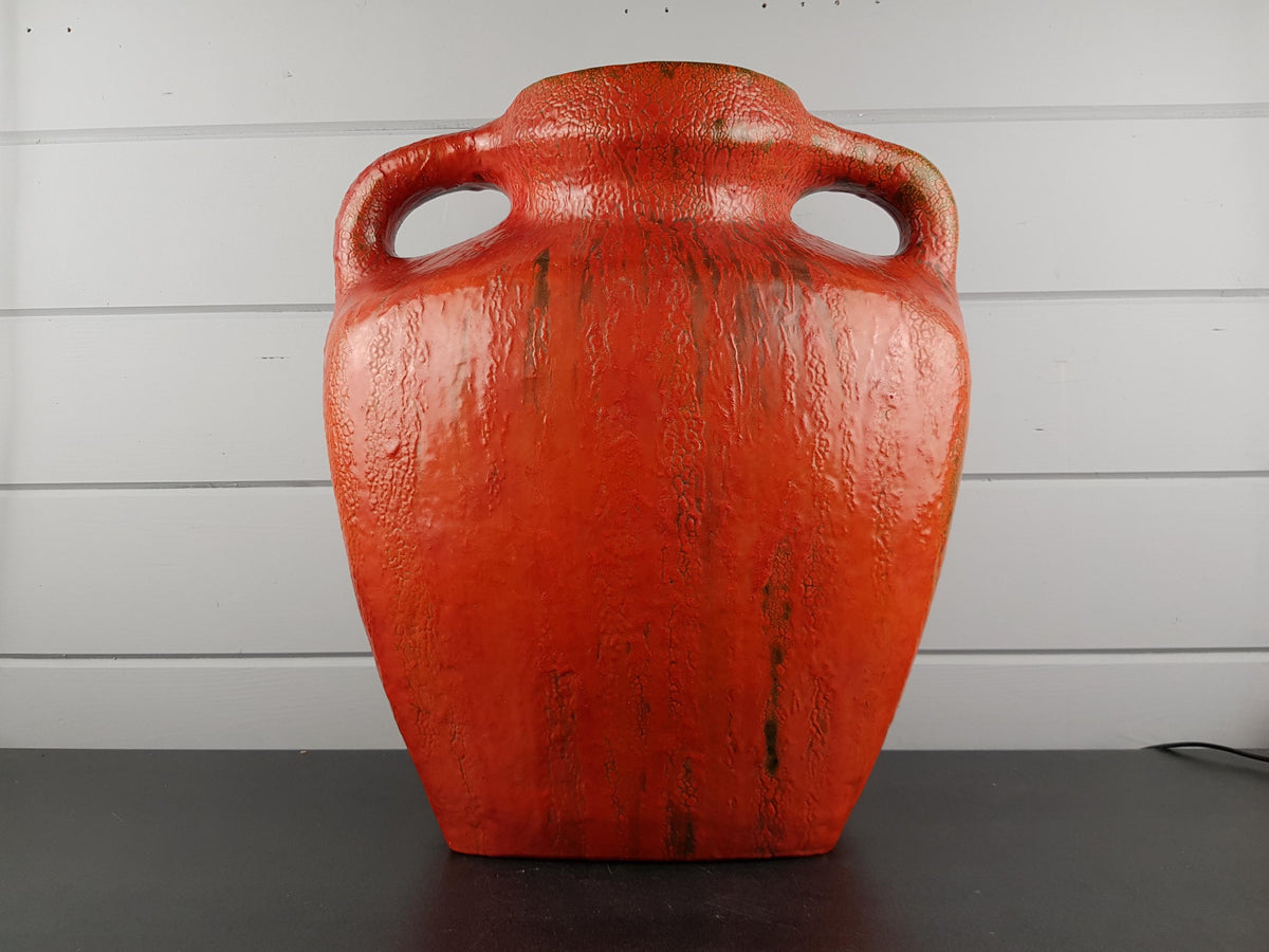 Vintage RUSCHA KERAMIK Floor Vase with VULKANO decor by Kurt Tschorner 67 West German Pottery 1960s