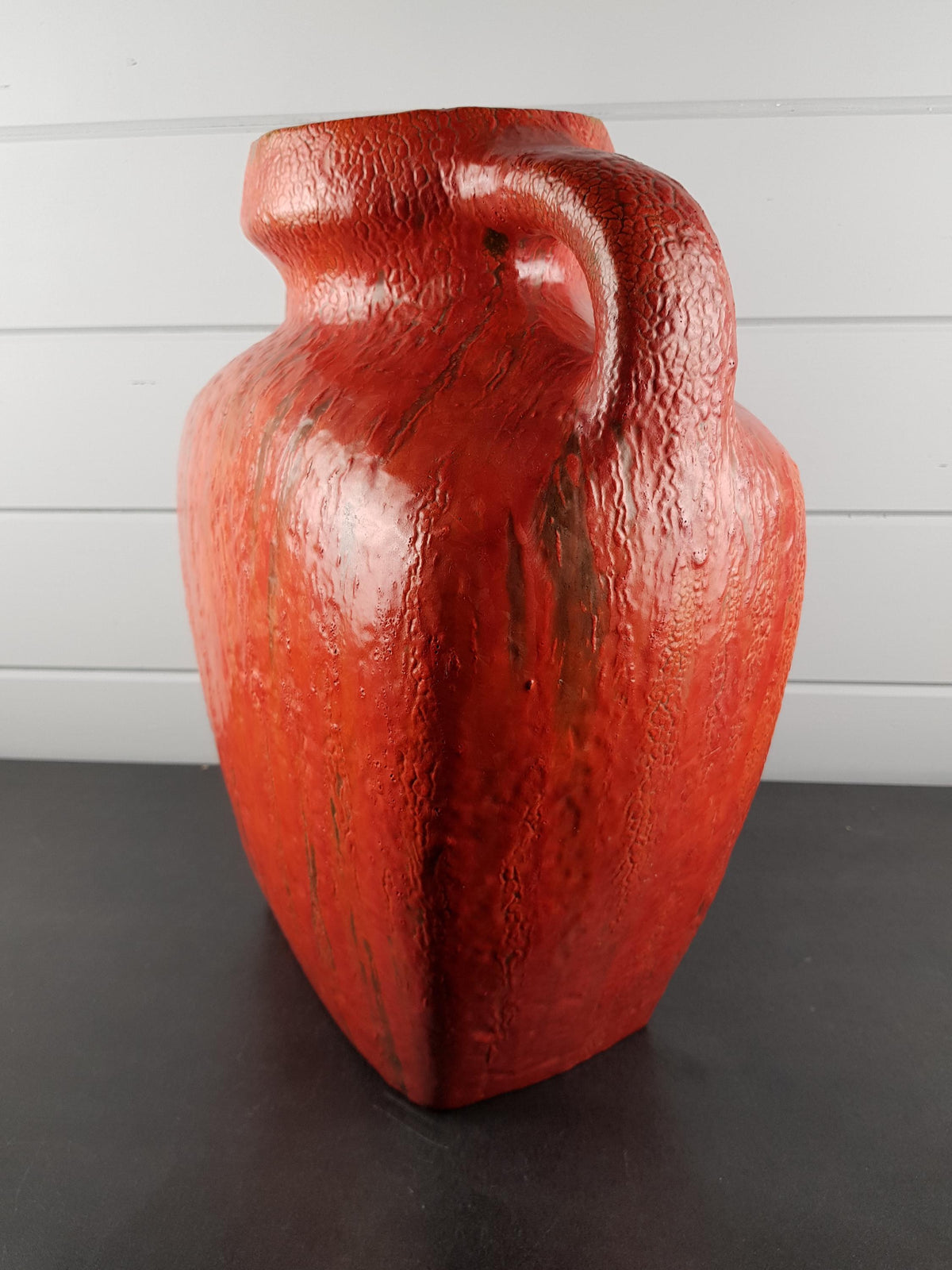 Vintage RUSCHA KERAMIK Floor Vase with VULKANO decor by Kurt Tschorner 67 West German Pottery 1960s
