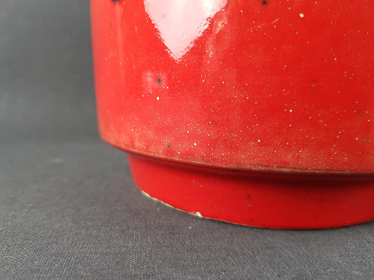 Vintage ES KERAMIK (Emons und Sohne) Red and Blue Fat Lava Planter Flower Pot West German Pottery 1970s