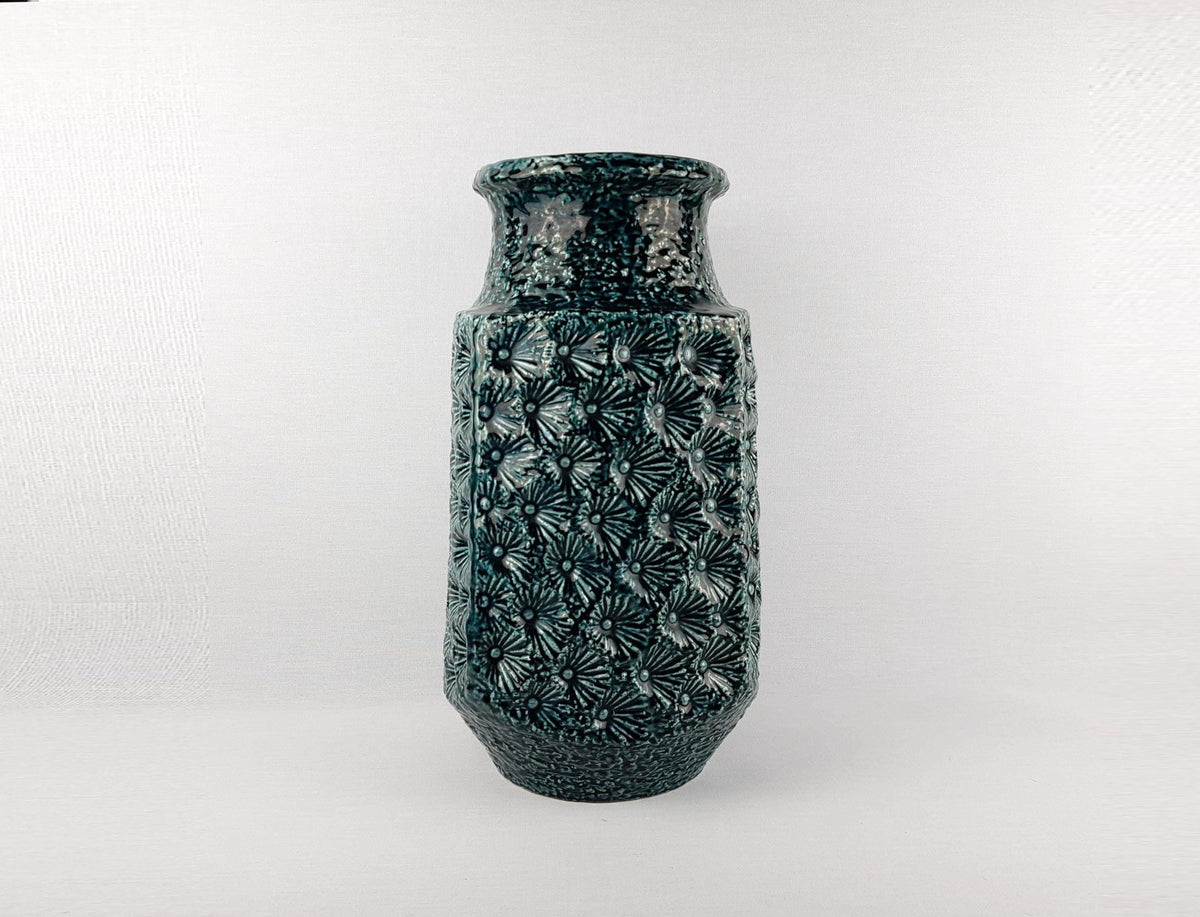 Vintage Large JASBA KERAMIK Green Floor Vase 1525 40 West German Pottery 1960s