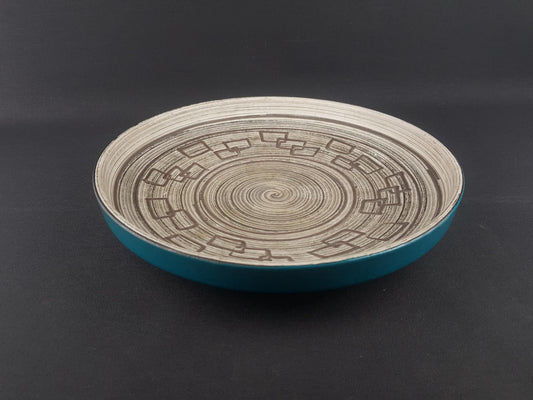 Vintage CARSTENS KERAMIK Beige Brown and Teal Blue Bowl 1075-31 West German Pottery 1960s 1970s