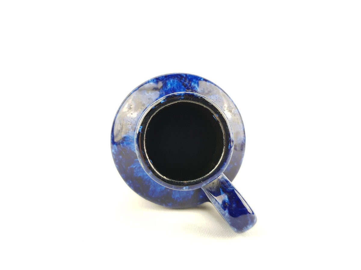 Vintage SCHEURICH KERAMIK Blue Vase with Drip Glaze 405-13.5 West German Pottery 1970s