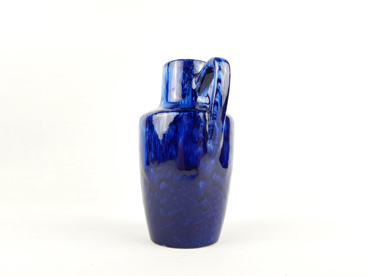 Vintage SCHEURICH KERAMIK Blue Vase with Drip Glaze 405-13.5 West German Pottery 1970s