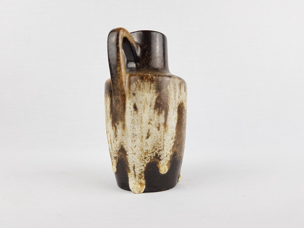 Vintage SCHEURICH KERAMIK Brown and Beige Fat Lava Vase 405 13.5 West German Pottery 1970s