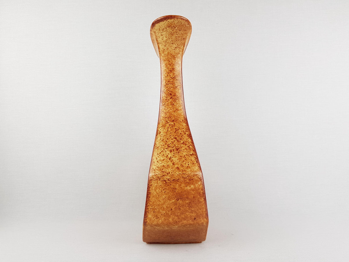 Vintage BERTONCELLO Stylish Vase with 'Screziato Tabacco' glaze 979 Italian Pottery 1970s