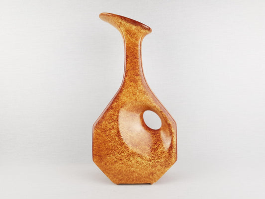 Vintage BERTONCELLO Stylish Vase with 'Screziato Tabacco' glaze 979 Italian Pottery 1970s