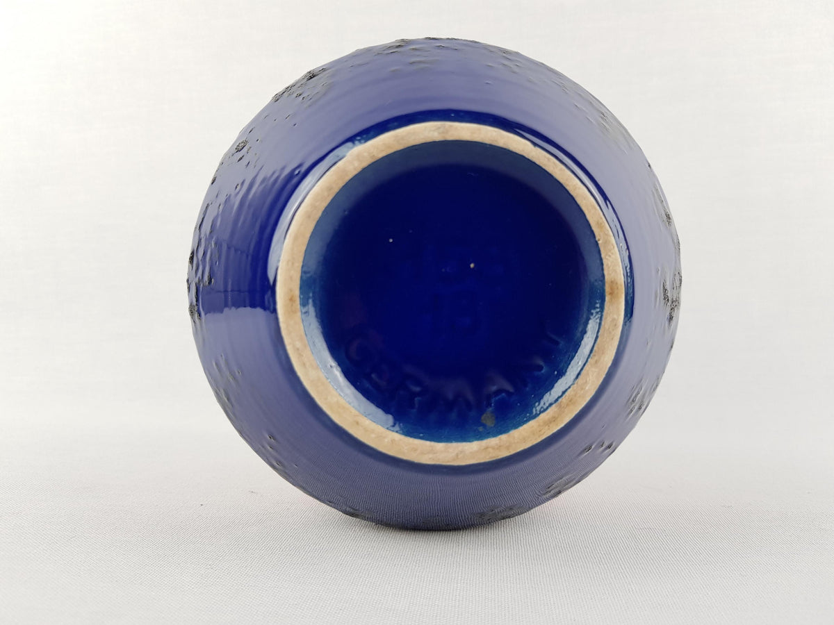 Vintage DUMLER UND BREIDEN Red and Blue Fat Lava Vase 153 13 West German Pottery 1970s