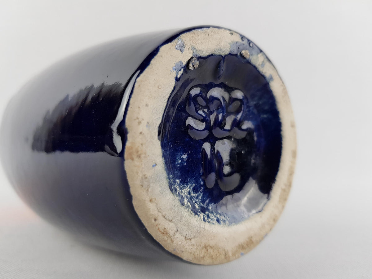 Vintage SCHEURICH KERAMIK Blue and Orange Vase 522 18 West German Pottery Fat Lava Era