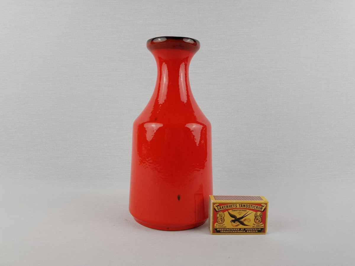 Vintage BAY KERAMIK Red Vase 68 20 West German Pottery 1970s