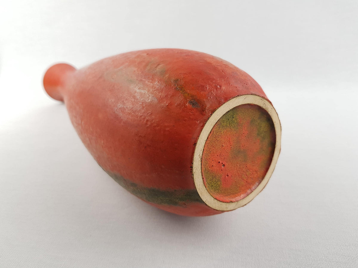 Tall Vintage RUSCHA KERAMIK Fat Lava Vase With Vulkano Decor by Kurt Tschörner 339 West German Pottery 1960-70s