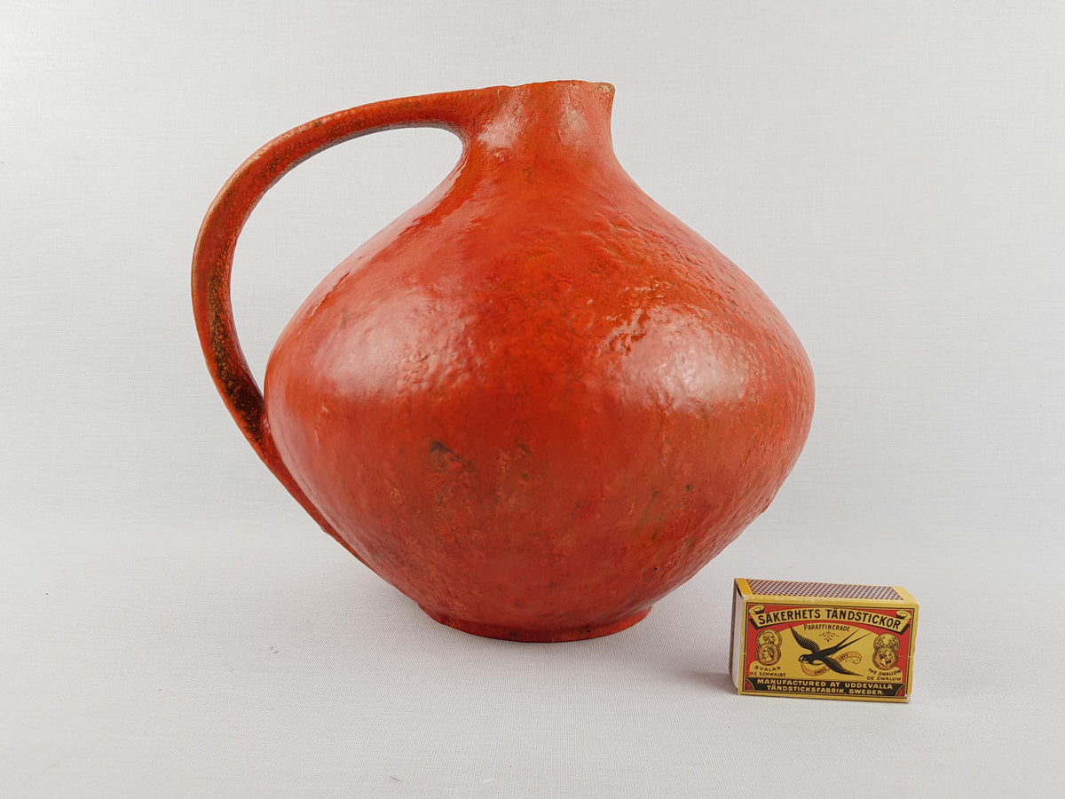 Vintage RUSCHA KERAMIK Handled Vase with VULKANO decor by Kurt Tschorner 315 West German Pottery 1960s