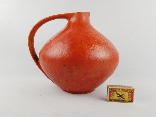 Vintage RUSCHA KERAMIK Handled Vase with VULKANO decor by Kurt Tschorner 315 West German Pottery 1960s