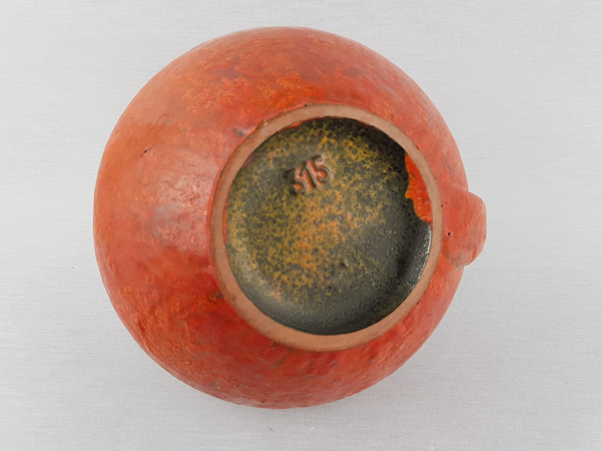 Vintage RUSCHA KERAMIK Handled Vase with VULKANO decor by Kurt Tschorner 315 West German Pottery 1960s