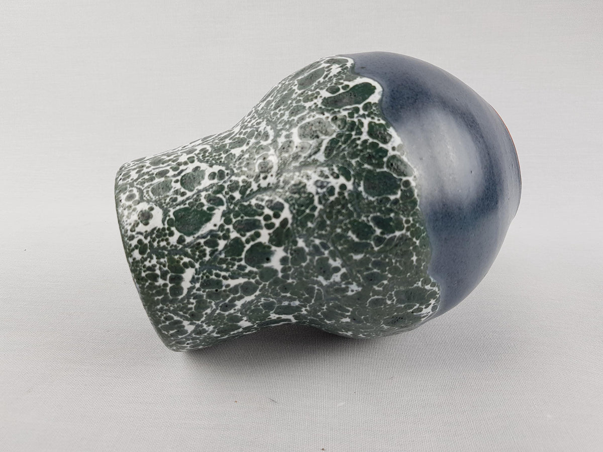 Vintage GRAMANN RÖMHILD Topferei Studio Art Pottery Greenish Blue Speckled Vase East German Pottery 1960s
