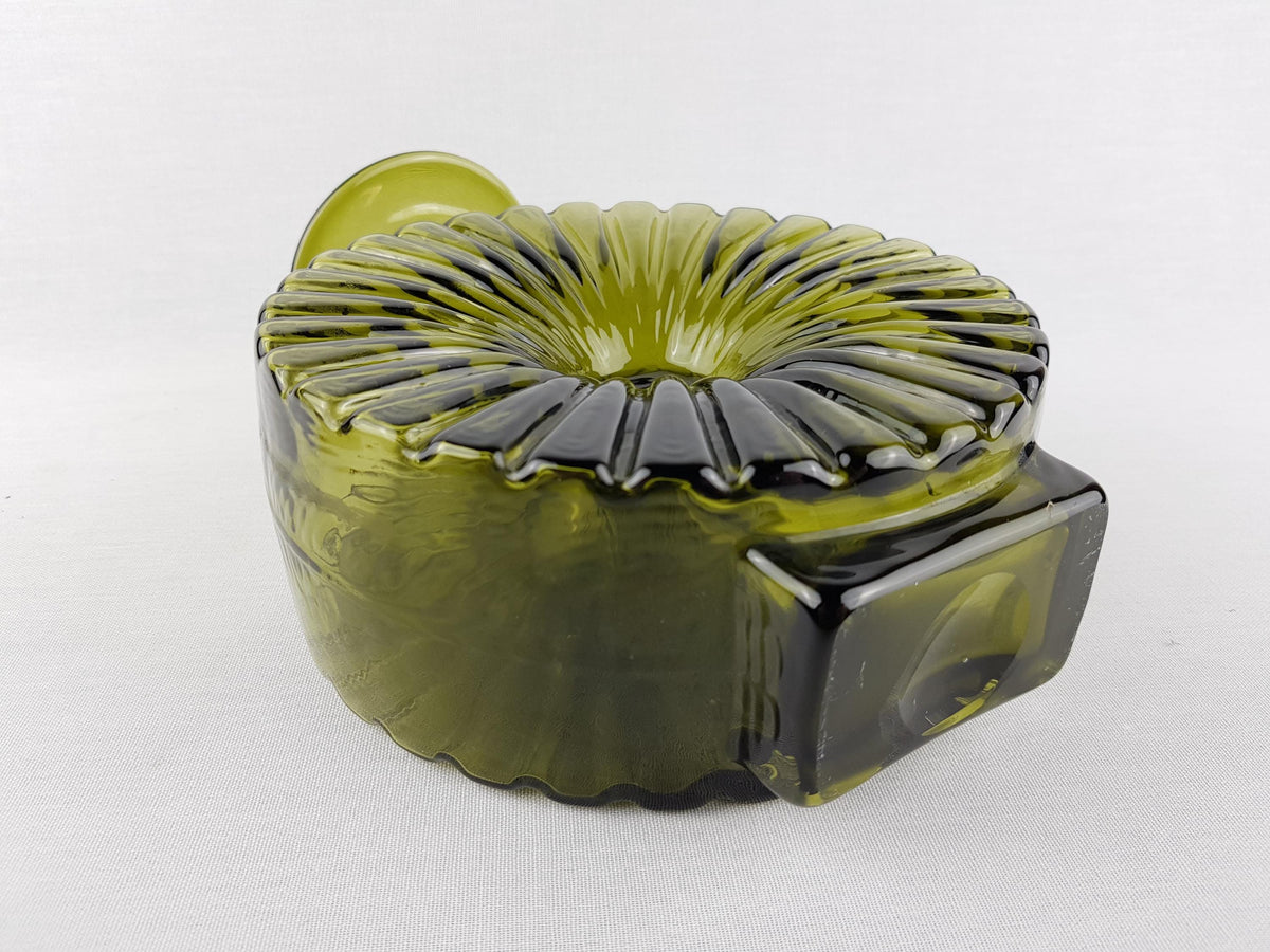 Vintage HELENA TYNELL 'Aurinkopullo' Green Glass Vase "Sun Bottle" for Riihimaen Lasi Finland 1960-70s