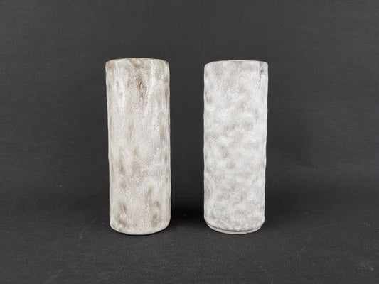 Vintage CERAMANO Set of 2 Grey Vases with Arktis Decor 111/1 West German Pottery 1960s Hanns Welling