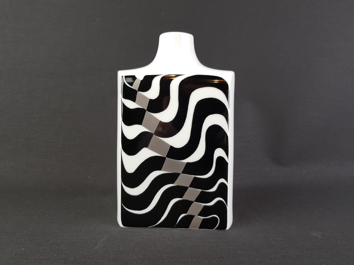Vintage FURSTENBERG PORZELLAN Psychedelic Porcelain Op Art Bottle Vase 1446/18 by E.A. Sundermann 1970s