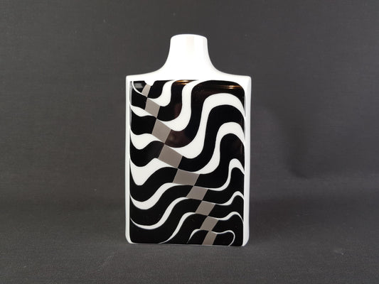 Vintage FURSTENBERG PORZELLAN Psychedelic Porcelain Op Art Bottle Vase 1446/18 by E.A. Sundermann 1970s