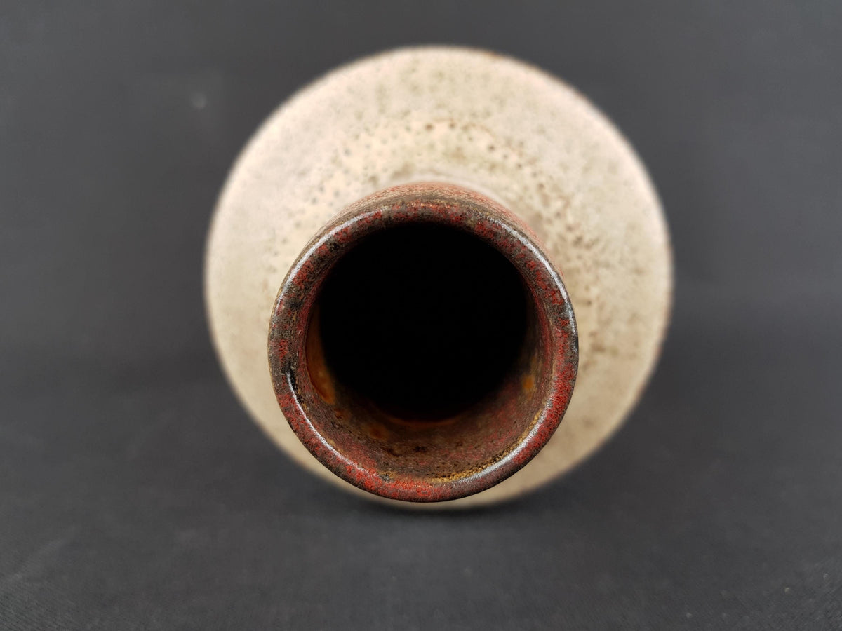 Vintage RUSCHA KERAMIK Beige and Red Vase R18 West German Pottery 1970s