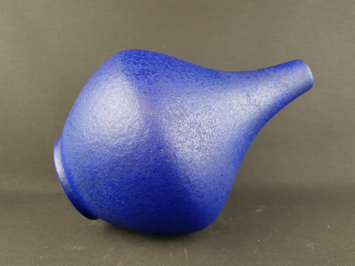 Vintage RUSCHA KERAMIK Matte Blue Vase 822 West German Pottery 1960s