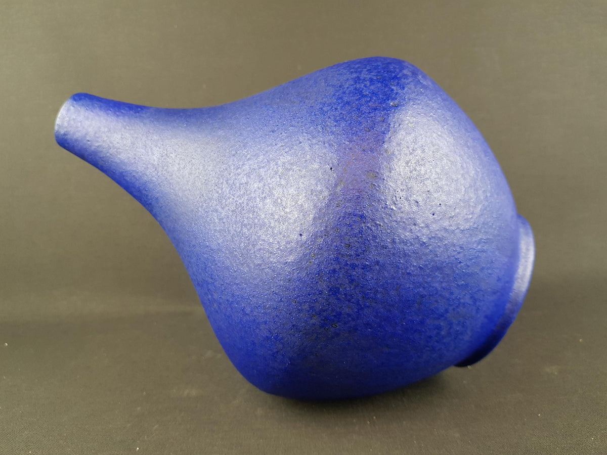 Vintage RUSCHA KERAMIK Matte Blue Vase 822 West German Pottery 1960s