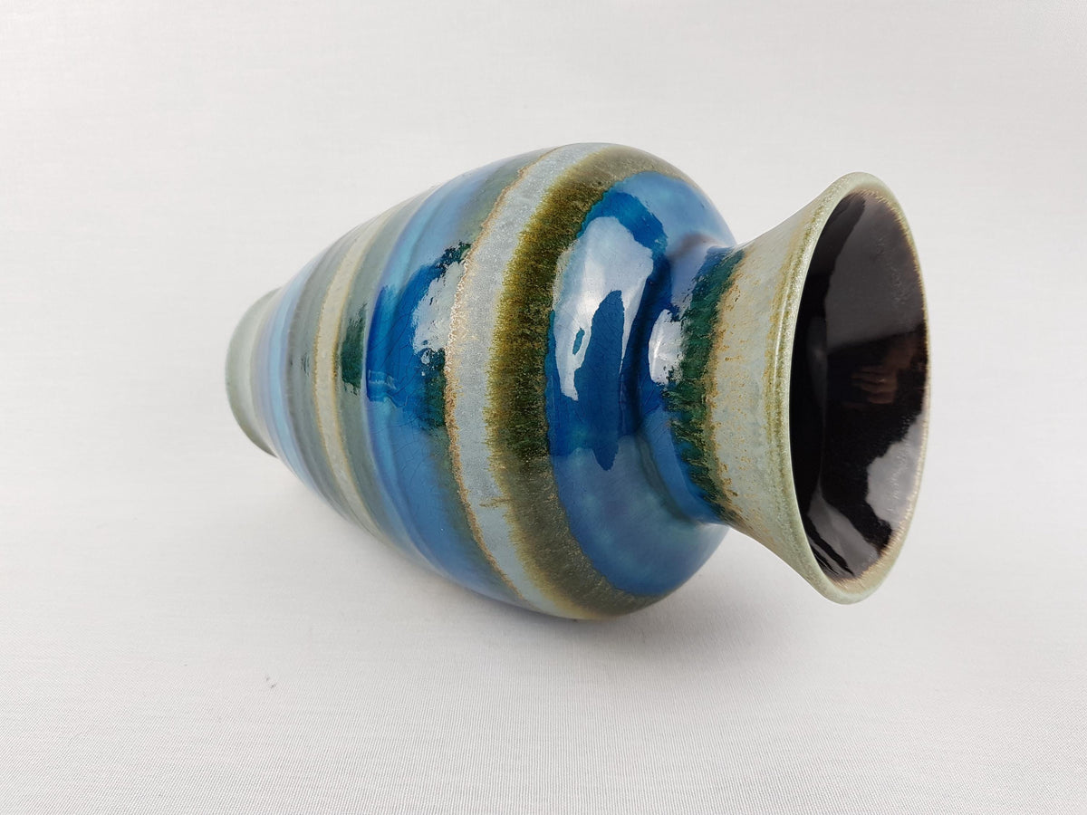 Vintage DUMLER UND BREIDEN Blue and Green Vase 150 25 West German Pottery 1970s