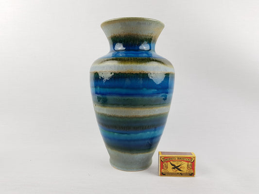 Vintage DUMLER UND BREIDEN Blue and Green Vase 150 25 West German Pottery 1970s