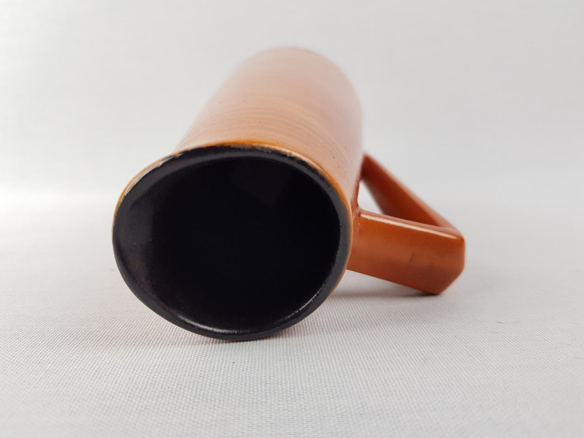 Vintage GERZ Ceramic Vase Terracotta Orange Handled model 2003-22 West German Pottery 1960s