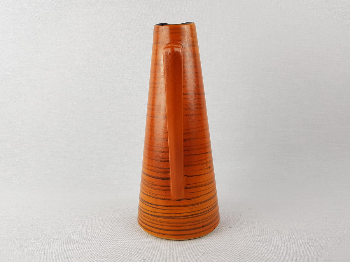 Vintage GERZ Ceramic Vase Terracotta Orange Handled model 2003-22 West German Pottery 1960s