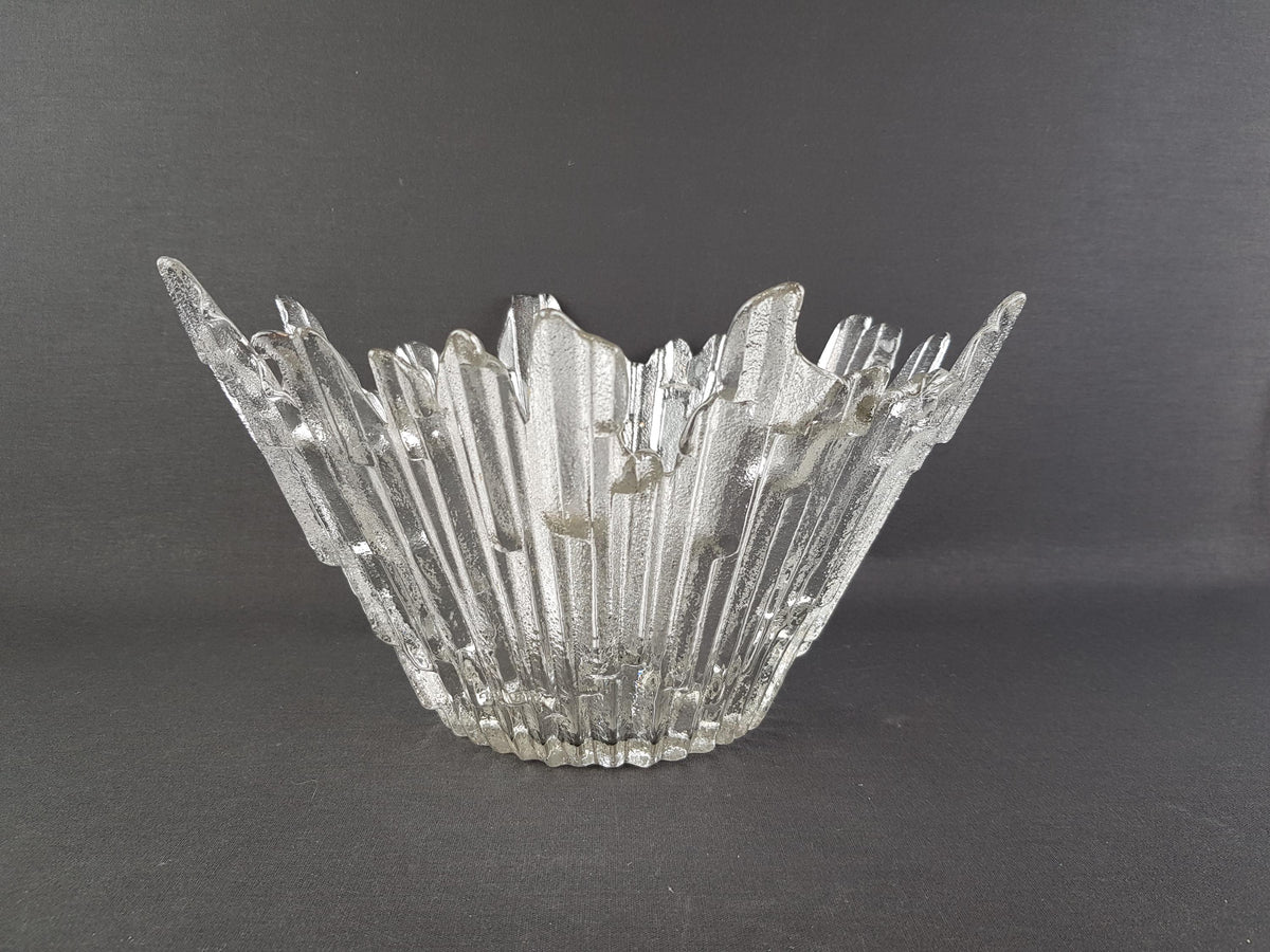 Vintage HUMPPILA REVONTULET (Northern Lights) Blown Glass Ice Bowl by Tauno Wirkkala 1960s