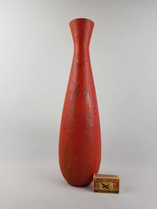 Tall Vintage RUSCHA KERAMIK Fat Lava Vase With Vulkano Decor by Kurt Tschörner 339 West German Pottery 1960-70s