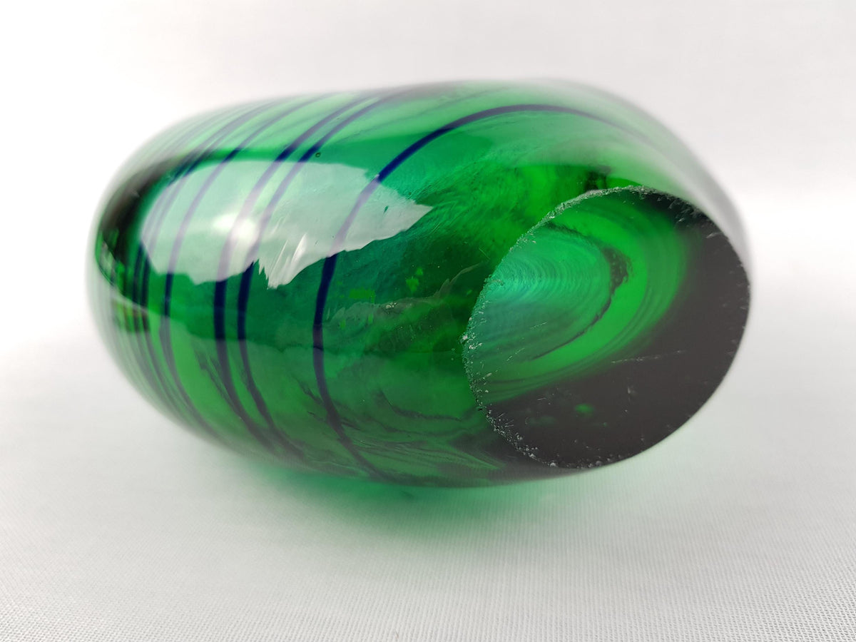 Vintage JAROSLAV SVOBODA Czech Republic Striped Art Glass Vase Studio Vase 1980-1990