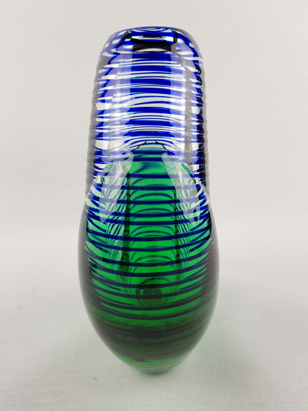 Vintage JAROSLAV SVOBODA Czech Republic Striped Art Glass Vase Studio Vase 1980-1990