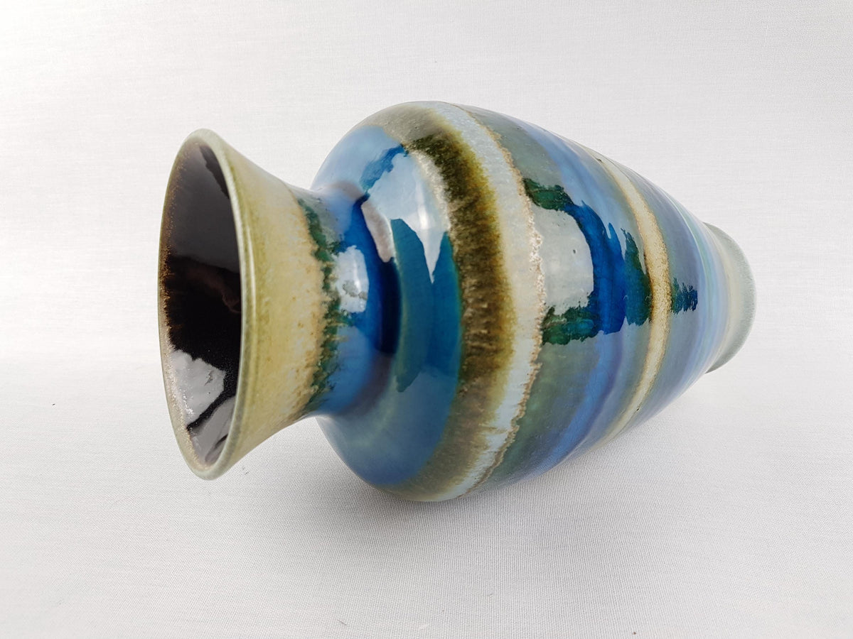 Vintage DUMLER UND BREIDEN Blue and Green Vase 150 25 West German Pottery 1970s