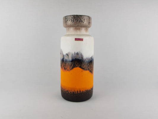 Vintage SCHEURICH KERAMIK Brown, Beige and Orange Vase 517 30 West German Pottery 1970s