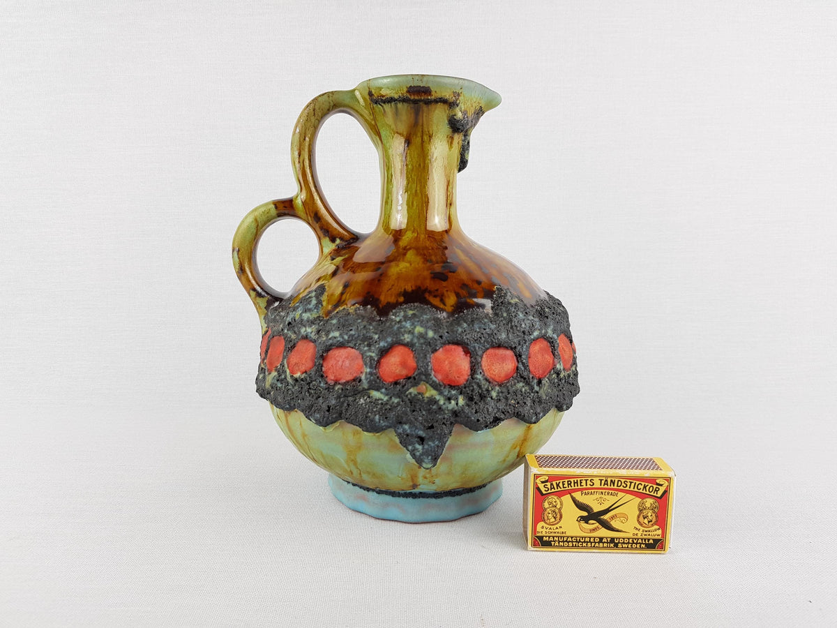 Vintage MAREI KERAMIK Fat Lava Vase with AROSA Decor 1303 West German Pottery 1960s