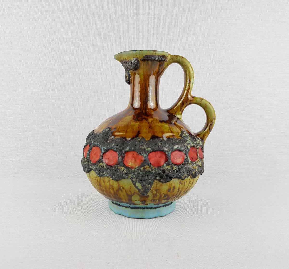 Vintage MAREI KERAMIK Fat Lava Vase with AROSA Decor 1303 West German Pottery 1960s
