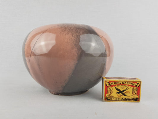 Vintage OTTO KERAMIK Pink Gray Ball Vase West German Pottery 1970s 1980s