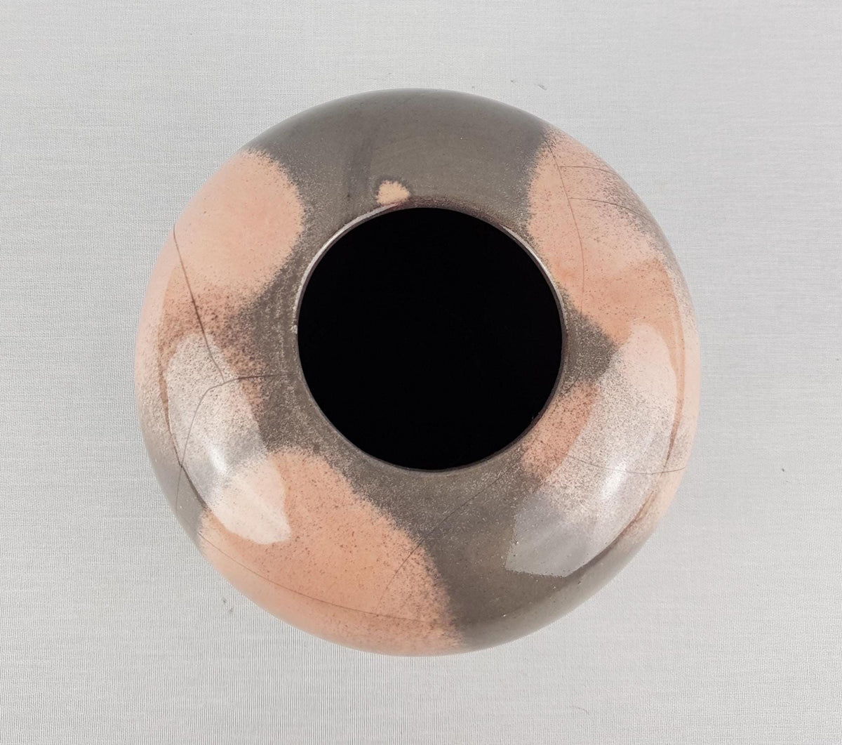 Vintage OTTO KERAMIK Pink Gray Ball Vase West German Pottery 1970s 1980s