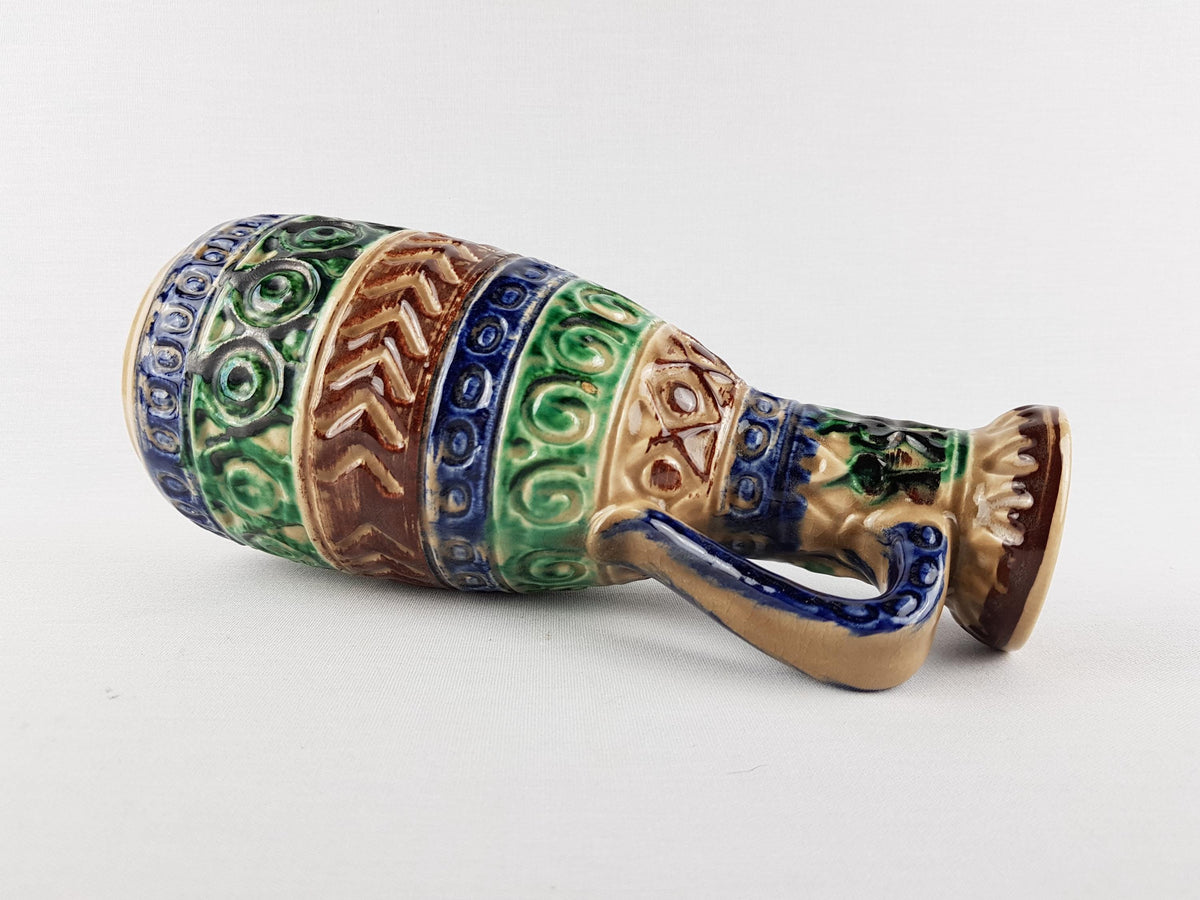 Vintage BAY KERAMIK Handled Vase 93 25 West German Pottery 1970s