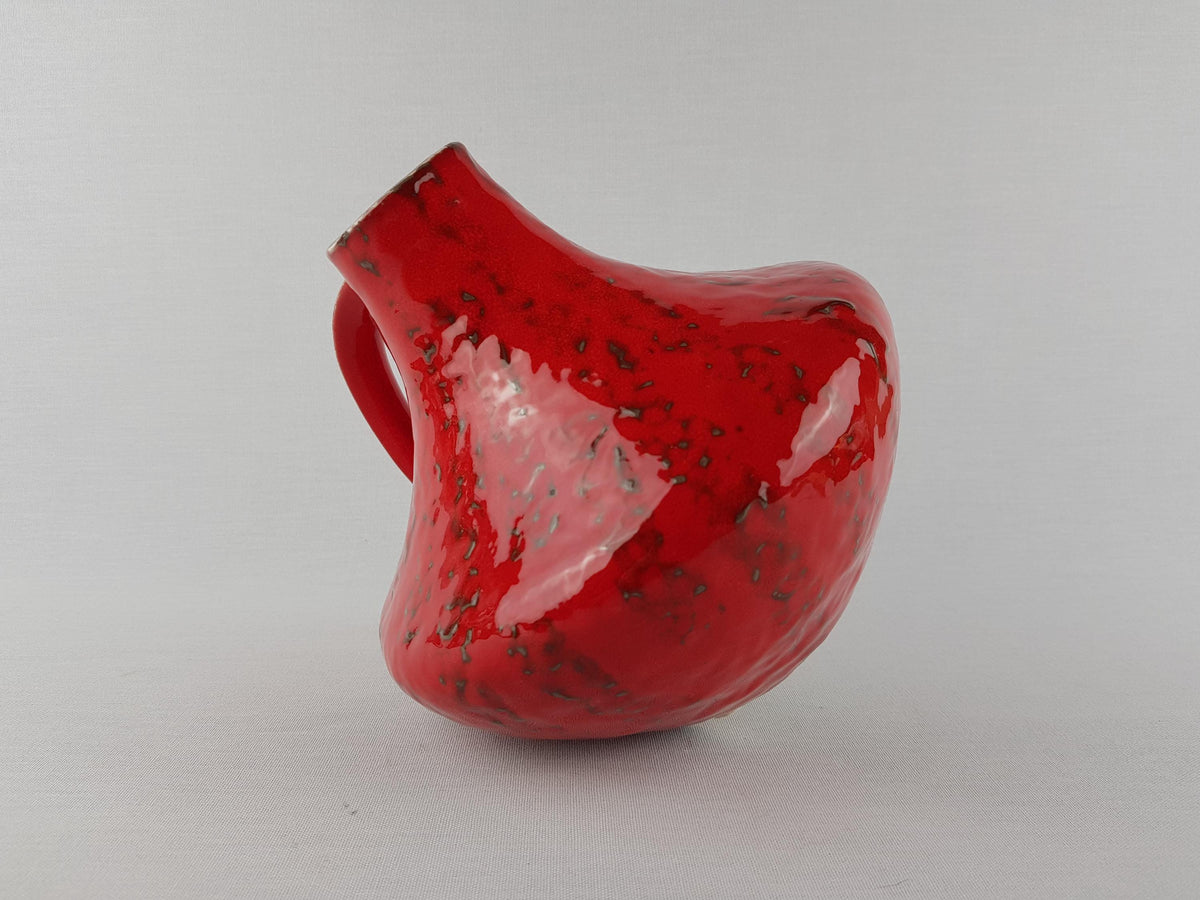 Vintage CARSTENS TONNIESHOF Handled Red Vase 200 By Gerda Heuckeroth West German Pottery 1960s