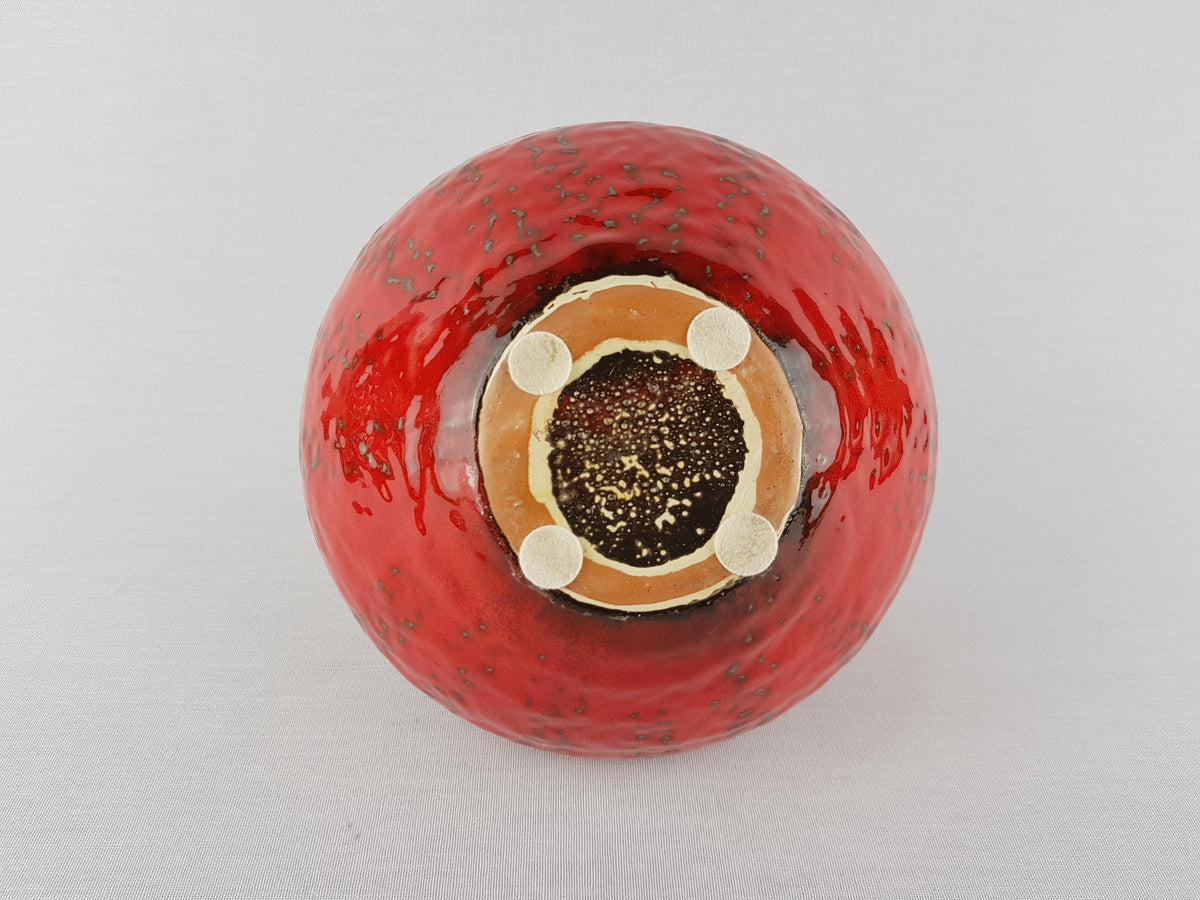 Vintage CARSTENS TONNIESHOF Handled Red Vase 200 By Gerda Heuckeroth West German Pottery 1960s